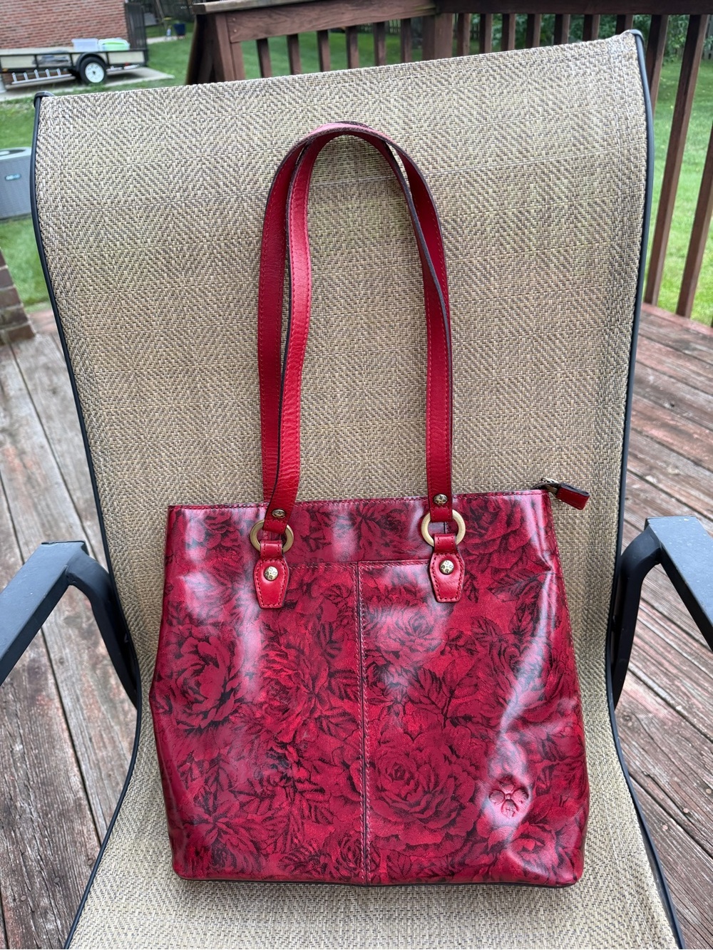 Patricia Nash MADEN Tote ETCHED ROSES